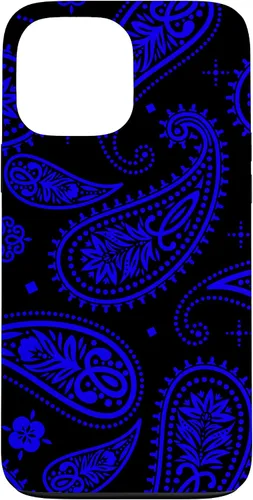 Vista 24 de Black Blue Paisley Bandana Vintage Floral Boho Pattern Case for iPhone 17