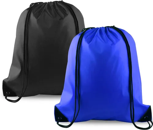 Vista 57 de KUUQA Mochila con cordón a granel, bolsas de almacenamiento para deporte, gimnasio, viajes, Negro, Viajar
