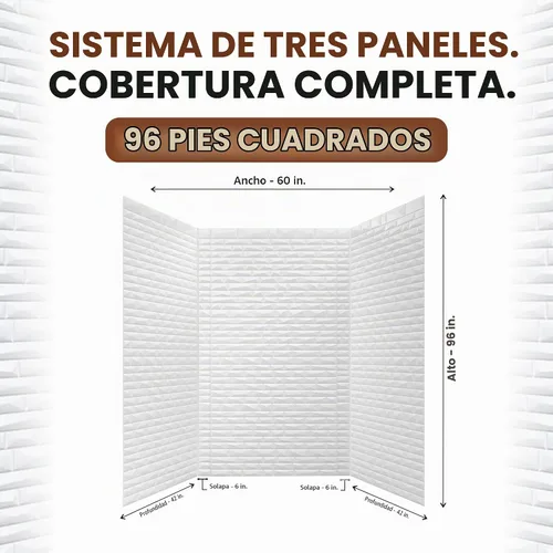 Vista 4 de From Plain To Beautiful In Hours Vista - Paneles de pared para bañera y ducha Surround - Blanco brillante Blanco satinado
