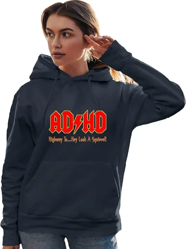 Vista 38 de Go All Out Sudadera con capucha para hombre y mujer con texto en inglés "Highway To Hey Look A Squirrel
