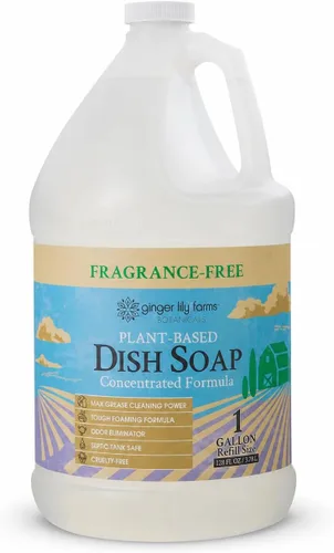 Vista 14 de Ginger Lily Farms Botanicals Jabón líquido para platos a base de plantas, fórmula concentrada con máximo poder de limpieza de grasa, libre