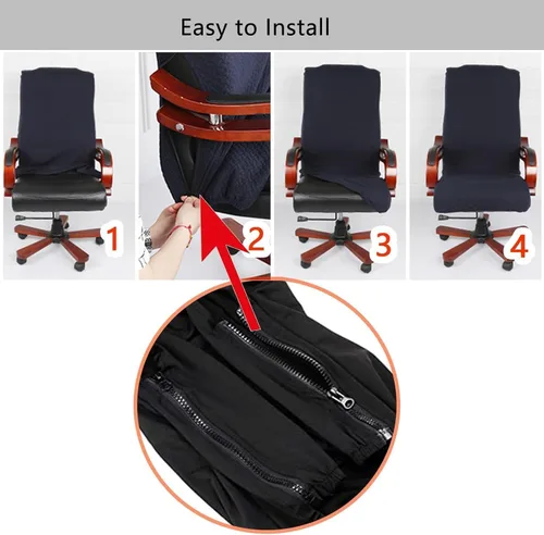 Vista 4 de DHXYZZB Funda para silla de computadora de oficina, repuesto universal, extraíble, giratoria, elástica, resistente, funda para silla de escritorio