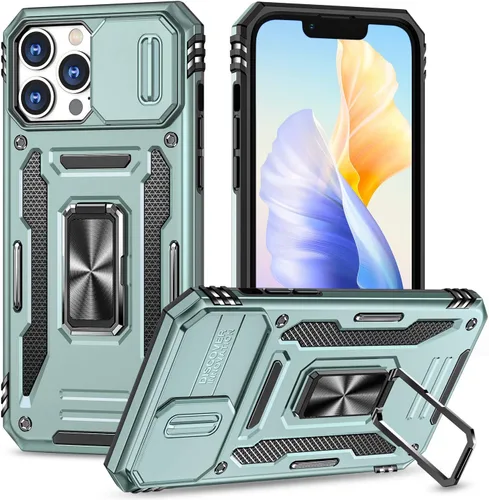 Vista 18 de Funda para iPhone 12 Pro Max con cubierta deslizante para cámara, con soporte para anillo de dedo, soporte magnético para automóvil, para iPhone 12