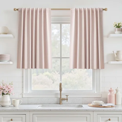 Vista 26 de UHITECH Short Blackout Curtains for Bedroom 24 Inch Long 2 Panels, Beige
