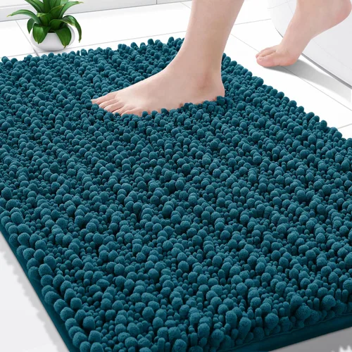 Vista 80 de Yimobra Alfombras de Baño Antideslizantes Lavables - Alfombra de Baño de Chenilla Ultra Suave Absorbente, Alfombra Peluda de Secado Rápido para Negro