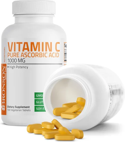 Vista 7 de Vitamina C Bronson Vitamins, pastillas de 0,035 oz premium sin OMG, ácido ascórbico, 1
