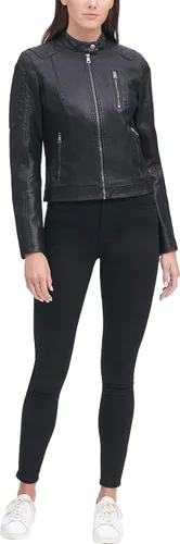 Vista 4 de Levi's Chaqueta de motocross Racer de piel sintética para mujer (estándar y plus)