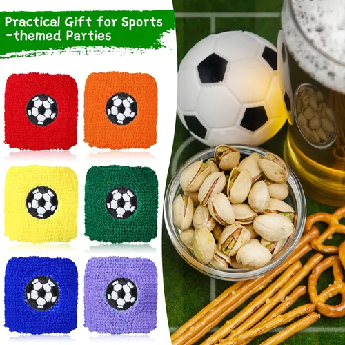 Vista 6 de Zomiboo 24 Pieces Kids Sweatbands, Children's Athletic Wristbands, Sports Party Favors for Sports Birthday Party