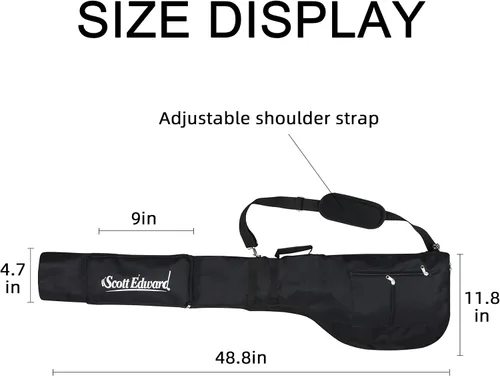Vista 4 de Scott Edward Foldable Golf Club Carry Bag, Portable Sunday Pencil Bag, Lightweight Waterproof Training Case, Holds 7-12 Clubs