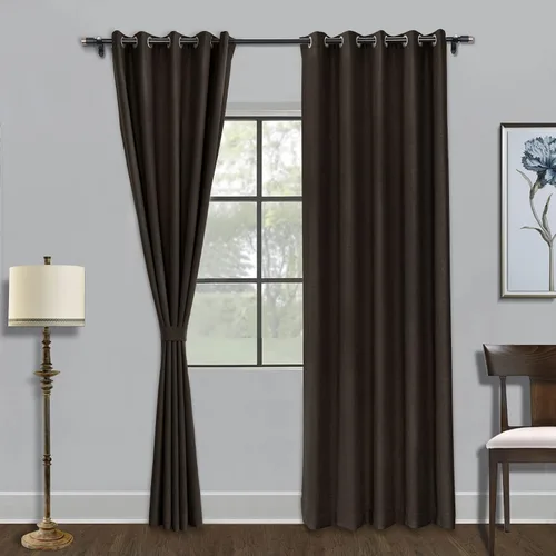 Vista 19 de Fcosie Cortinas opacas de 84 pulgadas de largo con textura de lino, con aislamiento térmico, con ojales en la parte superior con forro opaco blanco