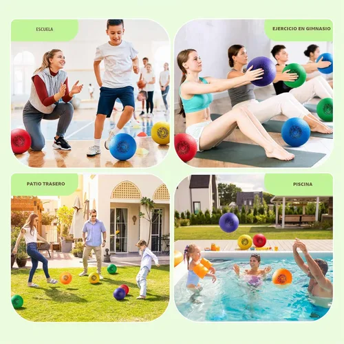 Vista 5 de EVERICH TOY Playground Balls Kickball, 6 or 12 Pack 8.5 Inch 4 Square Ball 8.5" Multicolor Air Touch
