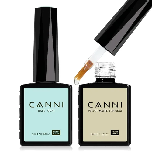 Vista 14 de CANNI - Juego de 2 capas de esmalte de uñas de gel sin necesidad de limpieza y capa base, acabado brillante, duradero, esmalte de uñas de gel