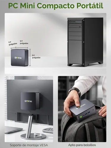 Vista 11 de GMKtec Mini PC, G11 Plus AMD Ryzen 5 3500U16GB DDR4 RAM 512GB SSD Computadora