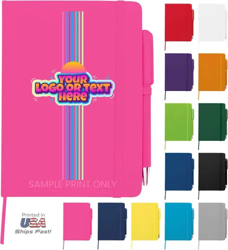 Vista 11 de Cuaderno Diario Personalizado – Cuaderno Personalizado de 5" x 7" (5 x 7 pulgadas) con Nombre, Texto o Logotipo – Diario Personalizado de 100