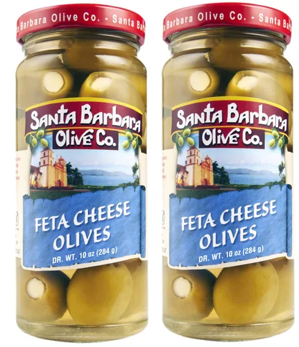 Vista 23 de Aceitunas verdes rellenas de anchoas sin hueso de Santa Barbara, perfectas para tablas de embutidos, ensaladas, pizza y pasta, paquete de 3, 5 onzas
