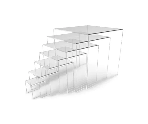 Vista 42 de FixtureDisplays® One Riser Combo - Cubo de 2 pulgadas de 3 caras con pedestal de plexiglás negro Lucite acrílico, accesorios para exhibición
