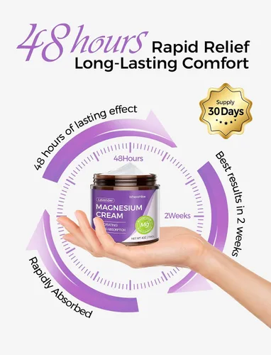Vista 3 de stilip Crema Tópica Natural de Magnesio para el Sueño, Loción Nocturna de Magnesio para el Dolor y Calambres en las Piernas, Relajación Muscular