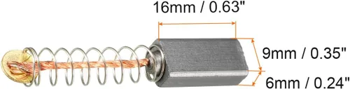 Vista 2 de Cepillos de carbono, [para motor de energía] - 0.394 inx0.197 inx0.197 in/tono oro negro/10 piezas