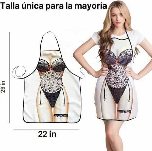 Vista 2 de HAKSEN Delantales divertidos para hombres, delantal de broma para asar para hombres y mujeres, delantal de cocina para la cocina al aire libre