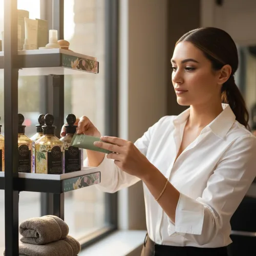 Vista 6 de Azar Displays, 655000, torre de exhibición al por menor con 3 niveles, estantes altos para cosméticos, soporte de exhibición de belleza