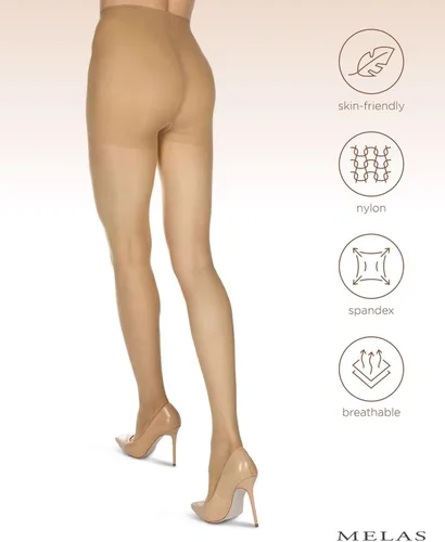 Vista 5 de Melas Medias superiores de control, 60 denier, opacas, nailon, elastano, control de abdomen, medias para mujer, tallas S - Q2 Bambi