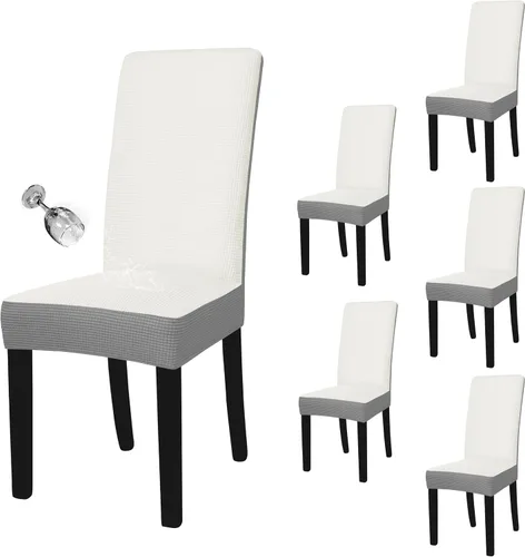 Vista 49 de Easy-Going - Juego de 2 fundas para sillas de comedor 100% impermeables, de tela Jacquard elástica, fundas protectoras removibles y lavables