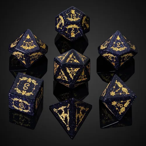 Vista 17 de UDIXI Juego de dados de piedras preciosas de amatista, dados DND de piedra de cristal D&D con estuche de regalo para juegos de rol y juegos de mesa