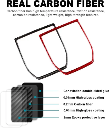 Vista 6 de AIRSPEED Adhesivo de fibra de carbono para Subaru WRX/WRX STI 2022 2023, marco de marco, accesorios de consola central de automóvil, color negro