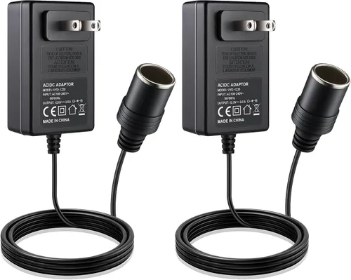 Vista 11 de Convertidor de 110V CA a CC 12V 2A 24W, adaptador de encendedor de cigarrillos a enchufe de pared 110-240V, adaptador de fuente de alimentación