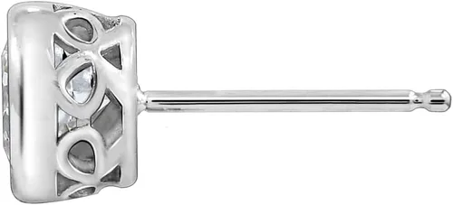 Vista 2 de Tienda Collection Platinum or Gold Plated Sterling Silver Bezel Set Stud Earrings made with Infinite Elements Zirconia