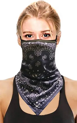Vista 11 de CCFW Face Bandana Ear Loops Elegante Hombres Mujeres Polainas de Cuello para Polvo Viento Moto