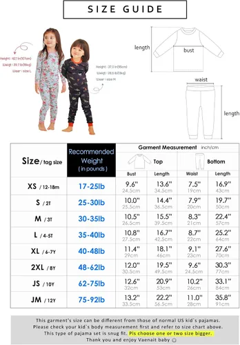 Vista 5 de VAENAIT BABY Toddler Kids Boys Girls 100% Cotton Jaws Truck Dino Snug fit Sleepwear Pajama Pjs Set