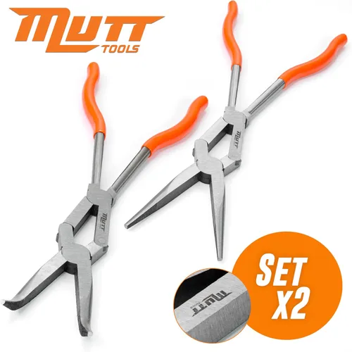 Vista 8 de Mutt Tools - Juego de alicates de punta de aguja de 13 pulgadas de largo