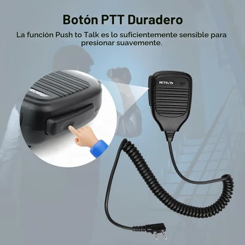 Vista 6 de Retevis Micrófono de altavoz de hombro Walkie Talkie de 2 pines, paquete de 5 para Retevis H-777/RT22/RT68/RT21/H777S, compatible con BAOFENG