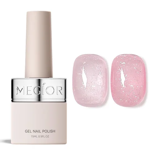 Vista 15 de MEGIOR Esmalte de uñas de gel libre de TPO, 0.5 onzas líquidas, base de gel transparente para remojar la lámpara de uñas LED, capa base de larga