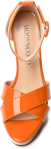 Vista 17 de MODENCOCO Sandalias de boda con correa de tobillo sexy para mujer, con plataforma y puntera abierta, tacón de aguja y tacón alto, zapatos de vestir
