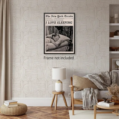 Vista 7 de VERENIX Arte de pared feminista retro en blanco y negro, pósteres de lienzo estéticos, vintage Funky Girl durmiendo impresiones para dormitorio