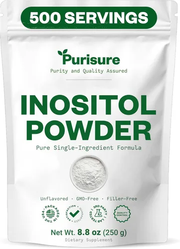 Vista 8 de Purisure Inositol en polvo, 2.2 lbs, fertilidad, equilibrio hormonal y apoyo ovárico, polvo de inositol puro, suplemento de inositol para apoyar