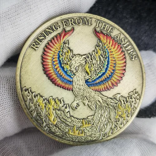 Vista 7 de Phoenix Rising Lucky Coin Serenity Prayer Sobriety Coin Regalos sobrios para hombres o mujeres, Medallón AA de recuperación de adicciones