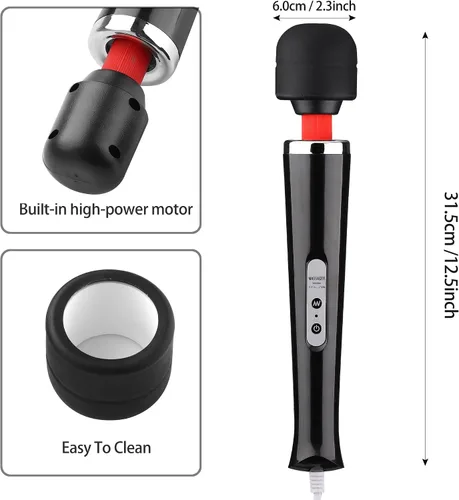 Vista 2 de AEVEONE Dispositivo de masaje personal - Masajeador de vibración de mano - Potente varita con cable - Lo mejor para viajar - El estrés mágico lejos