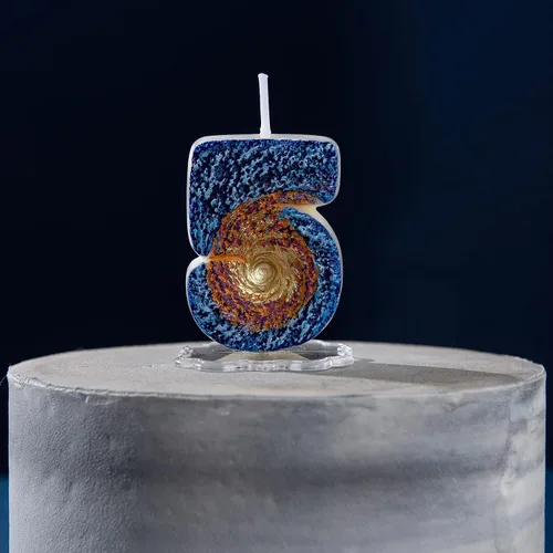 Vista 3 de Space Universe - Vela de cera vegetal con número de agujero negro para decoración de tartas (5)