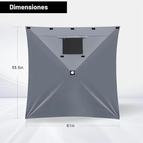 Vista 2 de MASTERCANOPY Panel lateral de pantalla de viento con ventana para tienda de campaña de refugio de 10 x 10 pulgadas, resistente a la intemperie, Gris