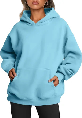 Vista 28 de Trendy Queen Sudaderas con capucha de gran tamaño para mujer, sudaderas de felpa para mujer, suéteres de moda de otoño, suéteres de invierno Lunares