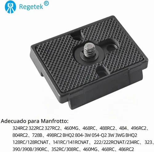 Vista 3 de Regetek Paquete de 2 placas de liberación rápida con tornillo de 1/4 "-20 para trípode de cámara Bogen 3157N Manfrotto 200PL-14 RC2