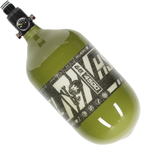 Vista 3 de HK Army 68ci 4500psi HPA Paintball Tanque - Fibra de Carbono HSTL - Oliva