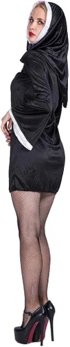 Vista 3 de ReneeCho Disfraz de monja para mujer, disfraz de fiesta de Halloween para adultos