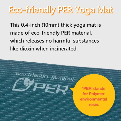 Vista 2 de Primasole PER - Tapete de yoga ecológico de 2 colores (0.4 pulgadas), agarre seguro para yoga, pilates, gimnasio, resistente a desgarros, portátil