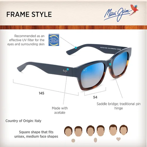 Vista 6 de Maui Jim Gafas de sol Valley Isle Square