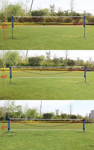 Vista 4 de Portable Large Volleyball Badminton Tennis Net with Carrying Bag Stand/Frame 10/14/17/20 FT