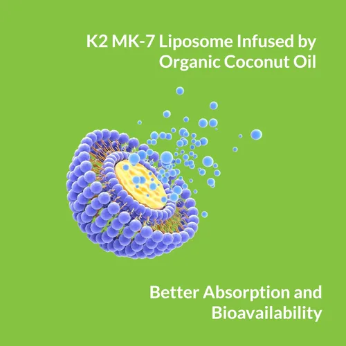 Vista 2 de UpNourish Vitamina K2 MK7 liposomal 180 mcg - 180 suplementos de vitamina K2 para mujeres y hombres - VIT K2 MK-7 con alta absorción